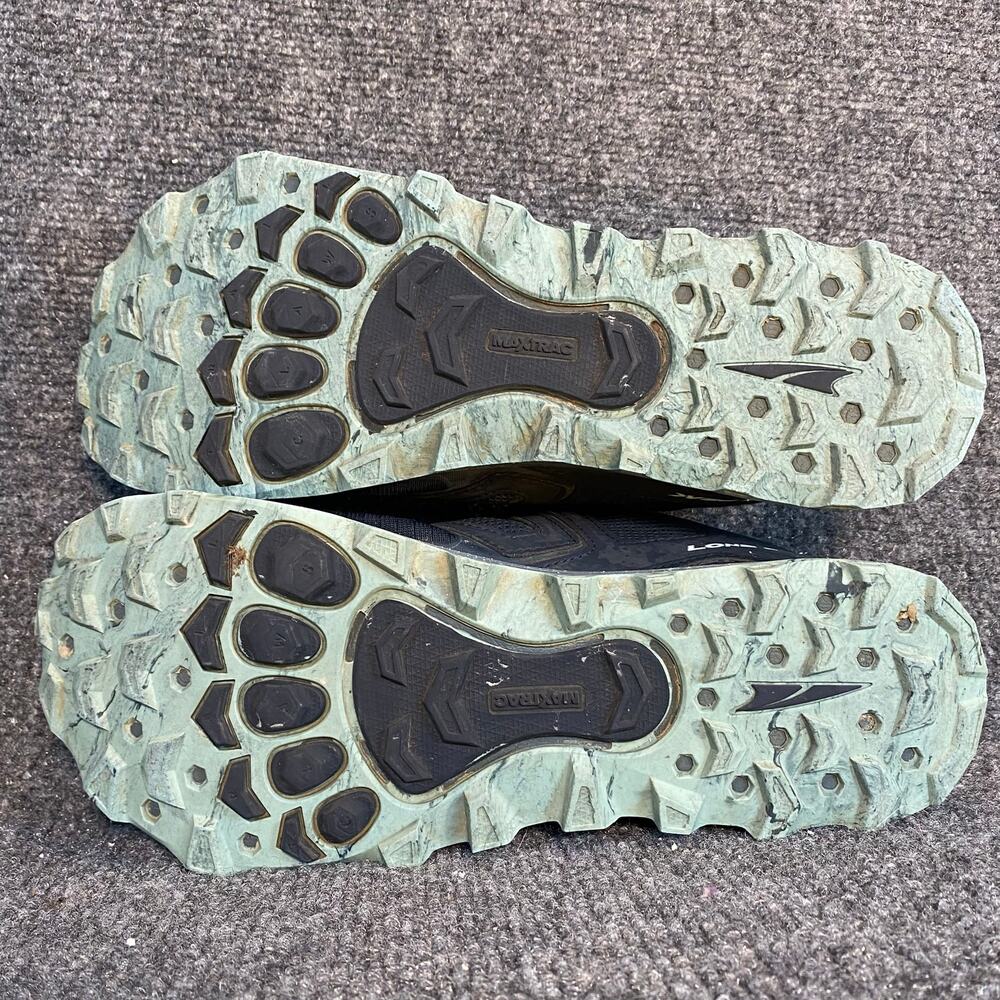 Altra Lone Peak 4.5 Women 9.5 Trail Running Shoes Sneaker Black Blue Zero Drop - Picture 4 of 10